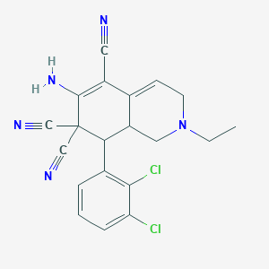 molecular formula C20H17Cl2N5 B4289384 6-amino-8-(2,3-dichlorophenyl)-2-ethyl-2,3,8,8a-tetrahydroisoquinoline-5,7,7(1H)-tricarbonitrile 