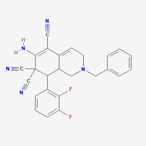 molecular formula C25H19F2N5 B4289387 6-amino-2-benzyl-8-(2,3-difluorophenyl)-2,3,8,8a-tetrahydroisoquinoline-5,7,7(1H)-tricarbonitrile 