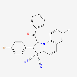 molecular formula C28H20BrN3O B4289396 1-benzoyl-2-(4-bromophenyl)-7-methyl-1,2-dihydropyrrolo[1,2-a]quinoline-3,3(3aH)-dicarbonitrile 
