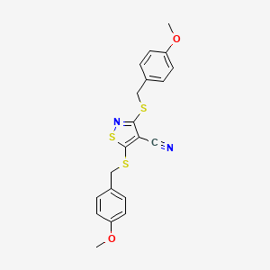 molecular formula C20H18N2O2S3 B4289423 3,5-bis[(4-methoxybenzyl)thio]isothiazole-4-carbonitrile 