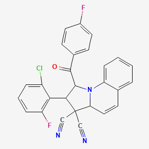 2-(2-chloro-6-fluorophenyl)-1-(4-fluorobenzoyl)-1,2-dihydropyrrolo[1,2-a]quinoline-3,3(3aH)-dicarbonitrile