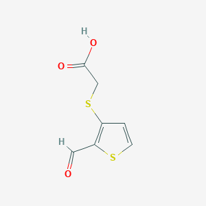 molecular formula C7H6O3S2 B428943 [(2-Formylthien-3-yl)sulfanyl]acetic acid 