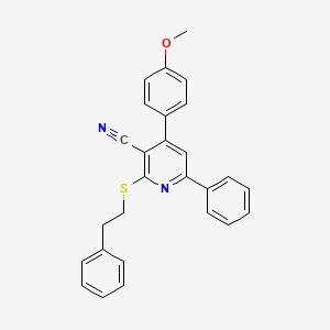 4-(4-methoxyphenyl)-6-phenyl-2-[(2-phenylethyl)thio]nicotinonitrile