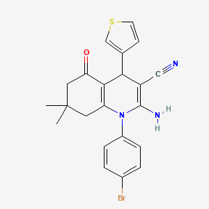 2-amino-1-(4-bromophenyl)-7,7-dimethyl-5-oxo-4-(3-thienyl)-1,4,5,6,7,8-hexahydroquinoline-3-carbonitrile