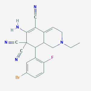 molecular formula C20H17BrFN5 B4289450 6-amino-8-(5-bromo-2-fluorophenyl)-2-ethyl-2,3,8,8a-tetrahydroisoquinoline-5,7,7(1H)-tricarbonitrile 