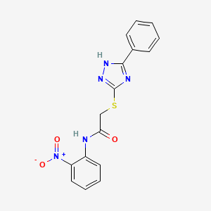 molecular formula C16H13N5O3S B4289456 N-(2-nitrophenyl)-2-[(3-phenyl-1H-1,2,4-triazol-5-yl)thio]acetamide 