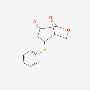 molecular formula C12H12O3S B4289457 2-(phenylthio)-6,8-dioxabicyclo[3.2.1]octan-4-one 