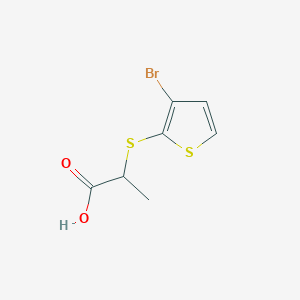 molecular formula C7H7BrO2S2 B428946 2-((3-Bromo-2-thienyl)thio)propanoic acid CAS No. 6645-60-9
