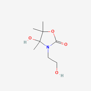 molecular formula C8H15NO4 B4289462 4-hydroxy-3-(2-hydroxyethyl)-4,5,5-trimethyl-1,3-oxazolidin-2-one 