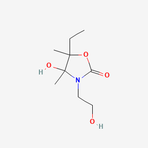 molecular formula C9H17NO4 B4289471 5-ethyl-4-hydroxy-3-(2-hydroxyethyl)-4,5-dimethyl-1,3-oxazolidin-2-one 