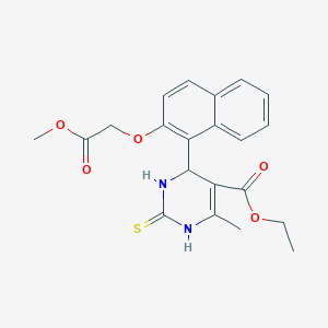 molecular formula C21H22N2O5S B4289479 ethyl 4-[2-(2-methoxy-2-oxoethoxy)-1-naphthyl]-6-methyl-2-thioxo-1,2,3,4-tetrahydropyrimidine-5-carboxylate 