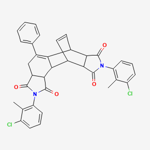 molecular formula C36H28Cl2N2O4 B4289488 5,14-bis(3-chloro-2-methylphenyl)-9-phenyl-5,14-diazapentacyclo[9.5.2.0~2,10~.0~3,7~.0~12,16~]octadeca-9,17-diene-4,6,13,15-tetrone 