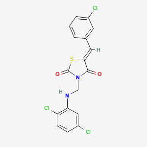 molecular formula C17H11Cl3N2O2S B4289501 5-(3-chlorobenzylidene)-3-{[(2,5-dichlorophenyl)amino]methyl}-1,3-thiazolidine-2,4-dione 