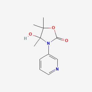 molecular formula C11H14N2O3 B4289533 4-hydroxy-4,5,5-trimethyl-3-pyridin-3-yl-1,3-oxazolidin-2-one 