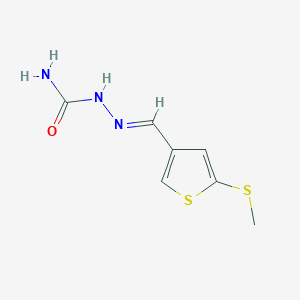 molecular formula C7H9N3OS2 B428955 5-(Methylsulfanyl)-3-thiophenecarbaldehydesemicarbazone 