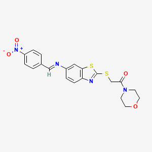 molecular formula C20H18N4O4S2 B4289560 2-[(2-morpholin-4-yl-2-oxoethyl)thio]-N-(4-nitrobenzylidene)-1,3-benzothiazol-6-amine 