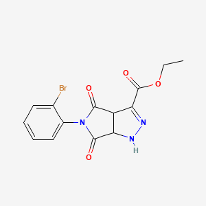 molecular formula C14H12BrN3O4 B4289578 ethyl 5-(2-bromophenyl)-4,6-dioxo-1,3a,4,5,6,6a-hexahydropyrrolo[3,4-c]pyrazole-3-carboxylate 