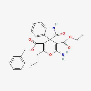5'-benzyl 3'-ethyl 2'-amino-2-oxo-6'-propyl-1,2-dihydrospiro[indole-3,4'-pyran]-3',5'-dicarboxylate