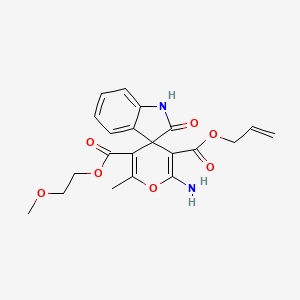 3'-allyl 5'-(2-methoxyethyl) 2'-amino-6'-methyl-2-oxo-1,2-dihydrospiro[indole-3,4'-pyran]-3',5'-dicarboxylate