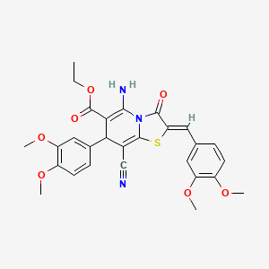 ethyl 5-amino-8-cyano-2-(3,4-dimethoxybenzylidene)-7-(3,4-dimethoxyphenyl)-3-oxo-2,3-dihydro-7H-[1,3]thiazolo[3,2-a]pyridine-6-carboxylate