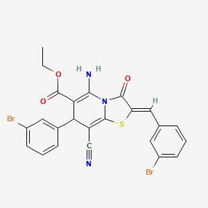 molecular formula C24H17Br2N3O3S B4289635 ethyl 5-amino-2-(3-bromobenzylidene)-7-(3-bromophenyl)-8-cyano-3-oxo-2,3-dihydro-7H-[1,3]thiazolo[3,2-a]pyridine-6-carboxylate 