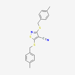 molecular formula C20H18N2S3 B4289643 3,5-bis[(4-methylbenzyl)thio]isothiazole-4-carbonitrile 