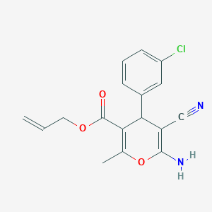 molecular formula C17H15ClN2O3 B4289650 allyl 6-amino-4-(3-chlorophenyl)-5-cyano-2-methyl-4H-pyran-3-carboxylate 