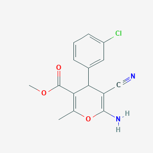methyl 6-amino-4-(3-chlorophenyl)-5-cyano-2-methyl-4H-pyran-3-carboxylate