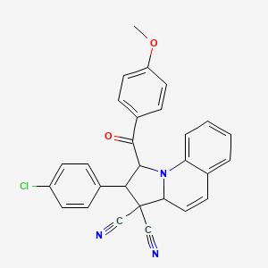 2-(4-chlorophenyl)-1-(4-methoxybenzoyl)-1,2-dihydropyrrolo[1,2-a]quinoline-3,3(3aH)-dicarbonitrile