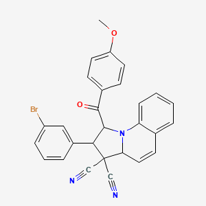 2-(3-bromophenyl)-1-(4-methoxybenzoyl)-1,2-dihydropyrrolo[1,2-a]quinoline-3,3(3aH)-dicarbonitrile