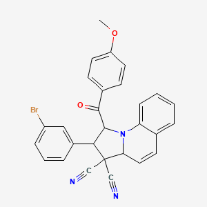 molecular formula C28H20BrN3O2 B4289677 2-(3-bromophenyl)-1-(4-methoxybenzoyl)-1,2-dihydropyrrolo[1,2-a]quinoline-3,3(3aH)-dicarbonitrile 