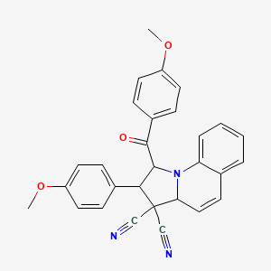 1-(4-methoxybenzoyl)-2-(4-methoxyphenyl)-1,2-dihydropyrrolo[1,2-a]quinoline-3,3(3aH)-dicarbonitrile
