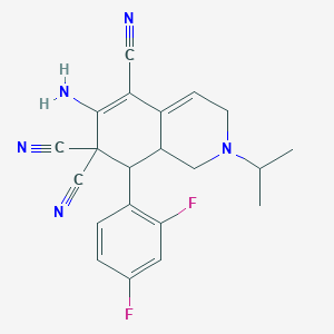 6-amino-8-(2,4-difluorophenyl)-2-isopropyl-2,3,8,8a-tetrahydroisoquinoline-5,7,7(1H)-tricarbonitrile