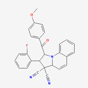 2-(2-fluorophenyl)-1-(4-methoxybenzoyl)-1,2-dihydropyrrolo[1,2-a]quinoline-3,3(3aH)-dicarbonitrile