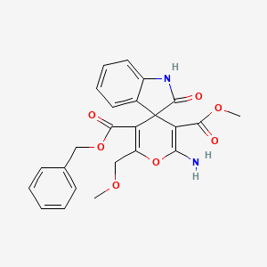 5'-benzyl 3'-methyl 2'-amino-6'-(methoxymethyl)-2-oxo-1,2-dihydrospiro[indole-3,4'-pyran]-3',5'-dicarboxylate