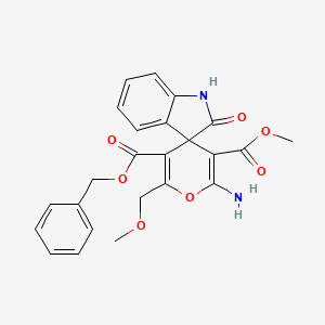 molecular formula C24H22N2O7 B4289719 5'-benzyl 3'-methyl 2'-amino-6'-(methoxymethyl)-2-oxo-1,2-dihydrospiro[indole-3,4'-pyran]-3',5'-dicarboxylate 