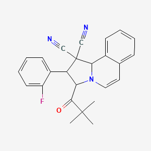 3-(2,2-dimethylpropanoyl)-2-(2-fluorophenyl)-2,3-dihydropyrrolo[2,1-a]isoquinoline-1,1(10bH)-dicarbonitrile