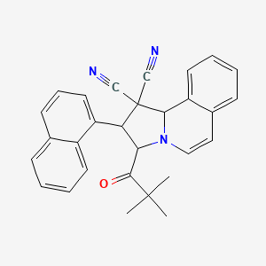 3-(2,2-dimethylpropanoyl)-2-(1-naphthyl)-2,3-dihydropyrrolo[2,1-a]isoquinoline-1,1(10bH)-dicarbonitrile