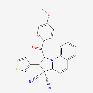 1-(4-methoxybenzoyl)-2-(3-thienyl)-1,2-dihydropyrrolo[1,2-a]quinoline-3,3(3aH)-dicarbonitrile