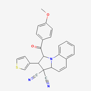 molecular formula C26H19N3O2S B4289733 1-(4-methoxybenzoyl)-2-(3-thienyl)-1,2-dihydropyrrolo[1,2-a]quinoline-3,3(3aH)-dicarbonitrile 