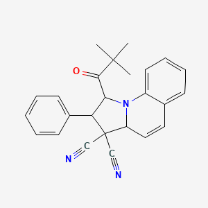 1-(2,2-dimethylpropanoyl)-2-phenyl-1,2-dihydropyrrolo[1,2-a]quinoline-3,3(3aH)-dicarbonitrile