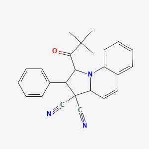 molecular formula C25H23N3O B4289739 1-(2,2-dimethylpropanoyl)-2-phenyl-1,2-dihydropyrrolo[1,2-a]quinoline-3,3(3aH)-dicarbonitrile 