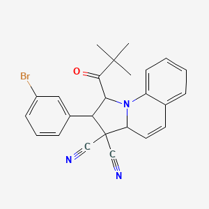 2-(3-bromophenyl)-1-(2,2-dimethylpropanoyl)-1,2-dihydropyrrolo[1,2-a]quinoline-3,3(3aH)-dicarbonitrile