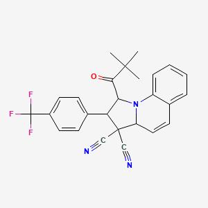 1-(2,2-dimethylpropanoyl)-2-[4-(trifluoromethyl)phenyl]-1,2-dihydropyrrolo[1,2-a]quinoline-3,3(3aH)-dicarbonitrile