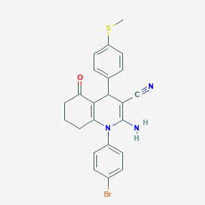 2-amino-1-(4-bromophenyl)-4-[4-(methylthio)phenyl]-5-oxo-1,4,5,6,7,8-hexahydroquinoline-3-carbonitrile