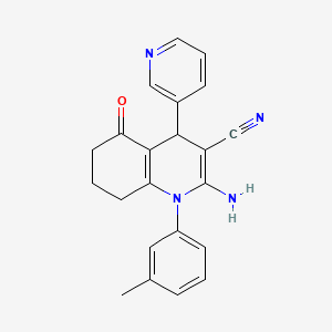 molecular formula C22H20N4O B4289804 2-amino-1-(3-methylphenyl)-5-oxo-4-pyridin-3-yl-1,4,5,6,7,8-hexahydroquinoline-3-carbonitrile CAS No. 339336-45-7