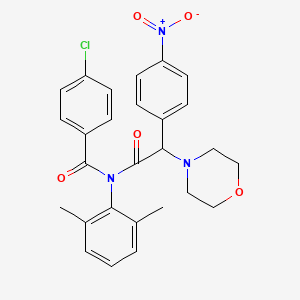 molecular formula C27H26ClN3O5 B4289829 4-chloro-N-(2,6-dimethylphenyl)-N-[morpholin-4-yl(4-nitrophenyl)acetyl]benzamide 