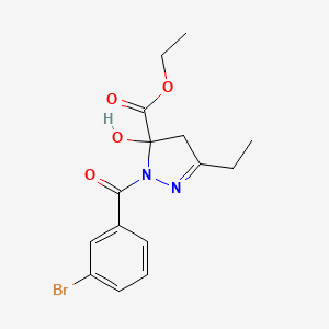 ethyl 1-(3-bromobenzoyl)-3-ethyl-5-hydroxy-4,5-dihydro-1H-pyrazole-5-carboxylate