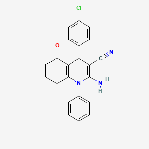 molecular formula C23H20ClN3O B4289831 2-氨基-4-(4-氯苯基)-1-(4-甲基苯基)-5-氧代-1,4,5,6,7,8-六氢喹啉-3-腈 