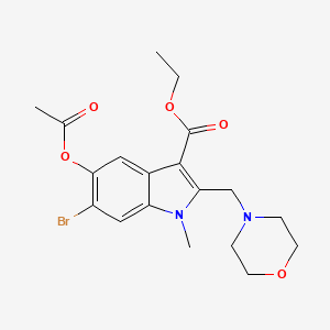 ethyl 5-(acetyloxy)-6-bromo-1-methyl-2-(morpholin-4-ylmethyl)-1H-indole-3-carboxylate